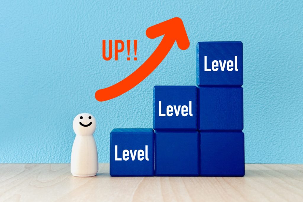 レベルアップを示すイラスト