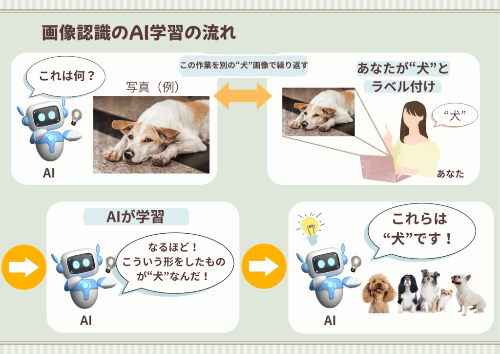 画像認識のAI学習の流れをまとめた図解