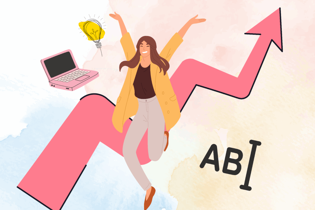 喜ぶ女性のイラスト