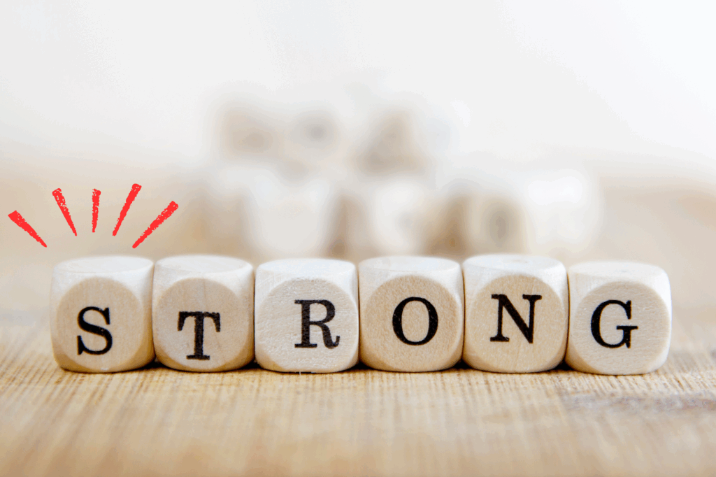 STRONGの文字が入ったブロック