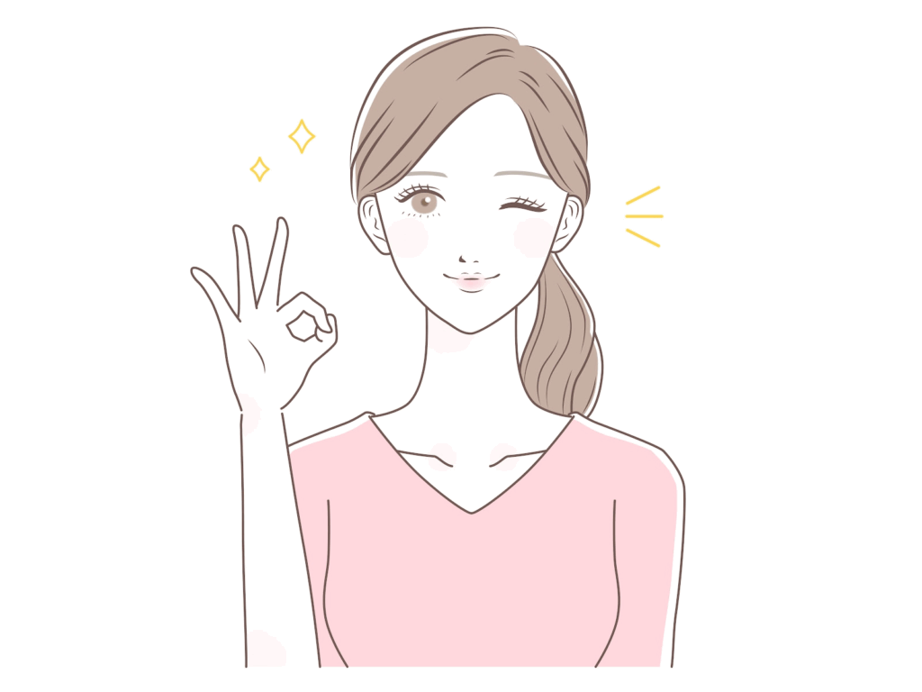 OKサインを出す女性