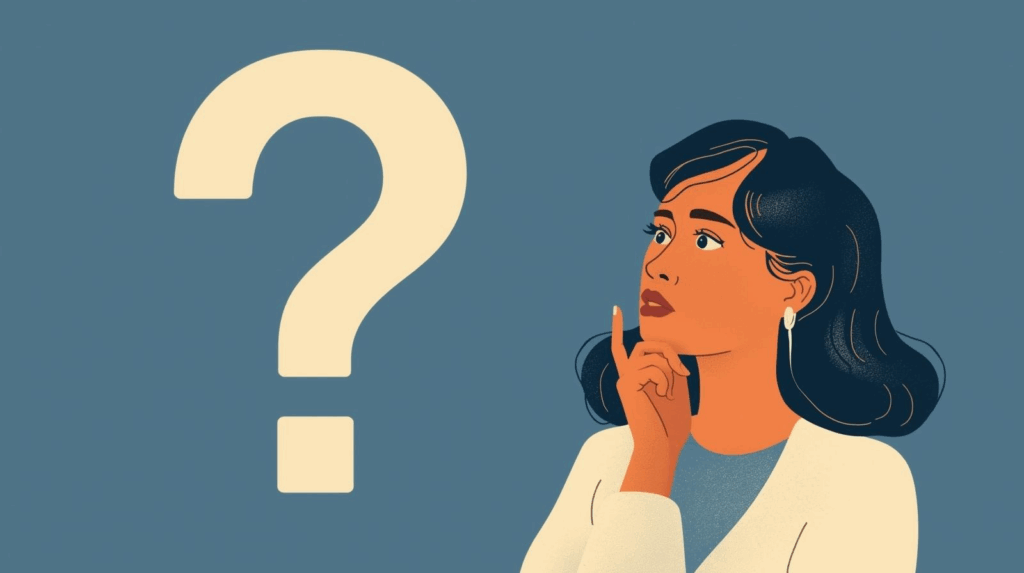 女性が疑問を浮かべている様子