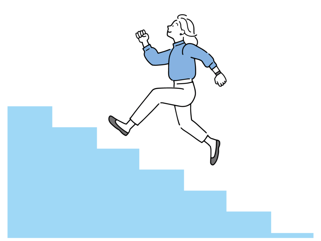 階段をあがっていく女性
