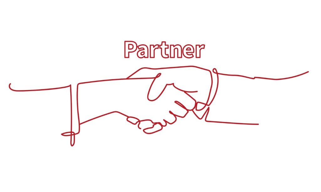 パートナーと握手をしているイラスト