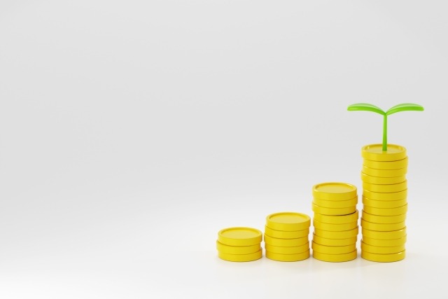 小銭が積みあがっていくイメージ