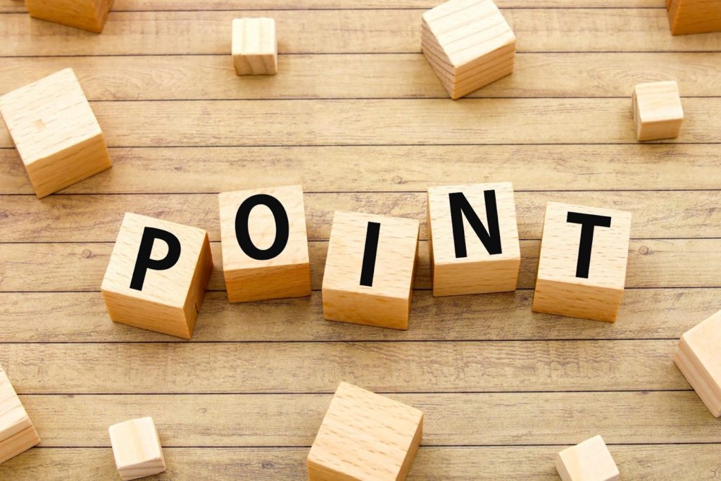 ブロックにPOINTと書かれている