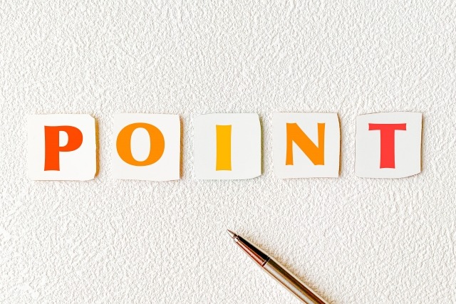 POINTと書かれた紙が置いてある