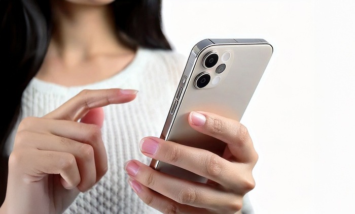 スマホを操作している女性