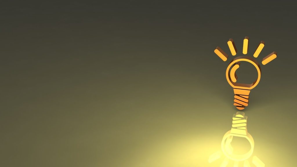 豆電球のイラストが描かれた写真